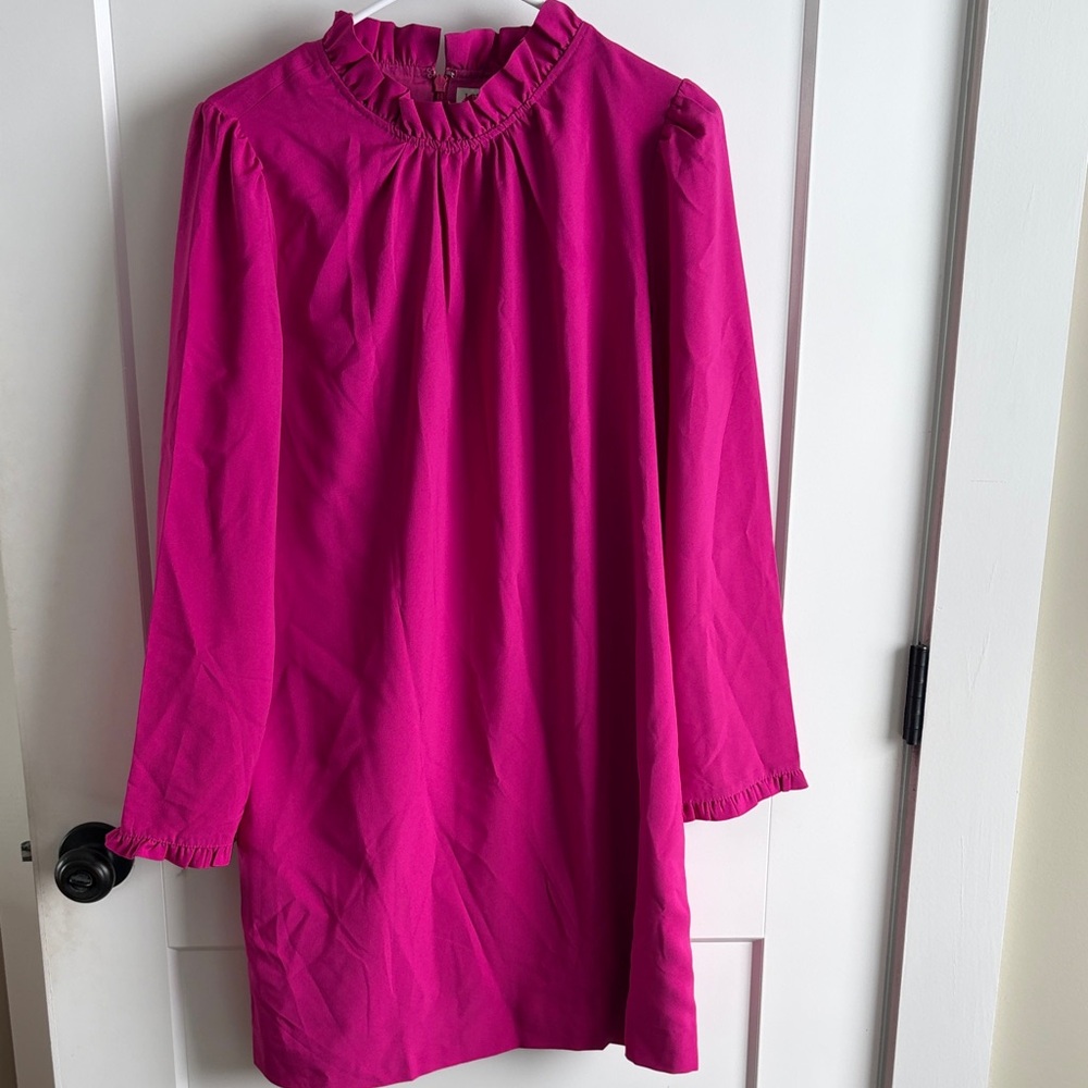 J. Crew Fuchsia Ruffled Dress